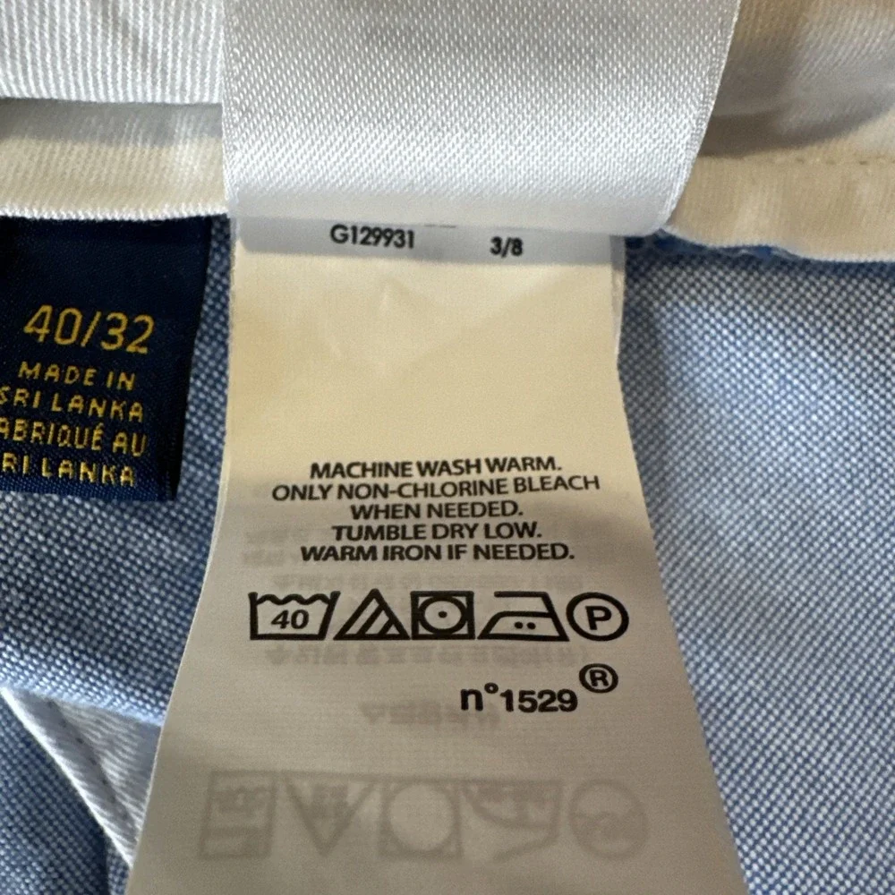 Polo Ralph Lauren Pants Mens‎ 40x32 Blue Chino Classic Fit Flat Front Casual